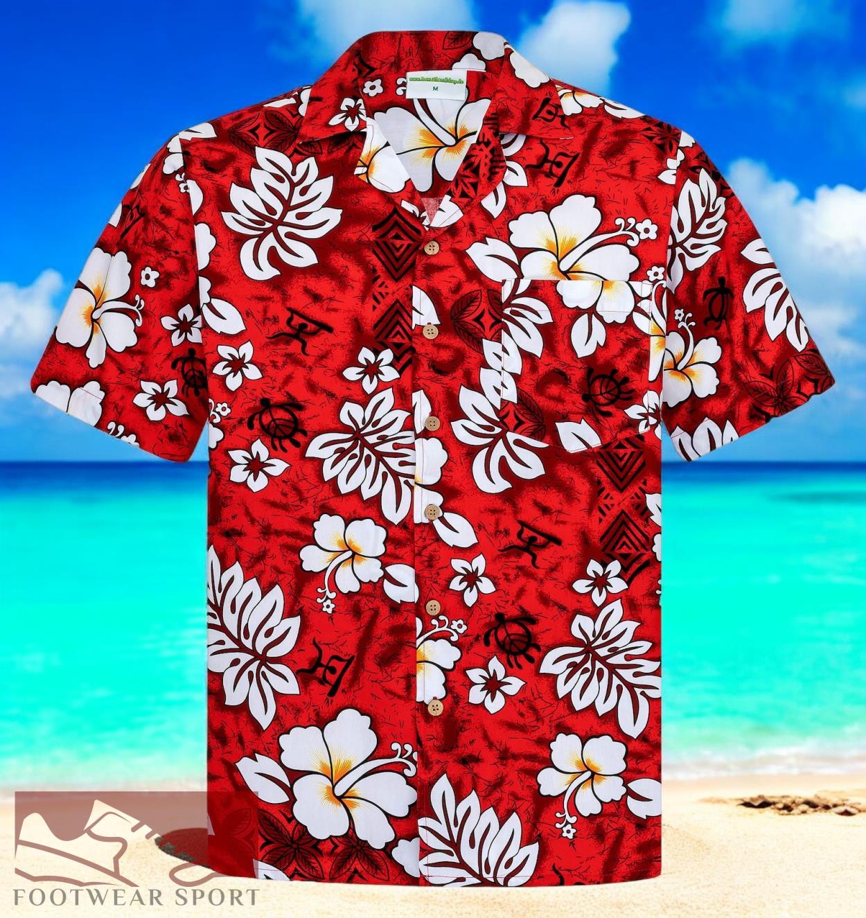 Classic Flowers Red Hawaiian Shirt Product Photo 2