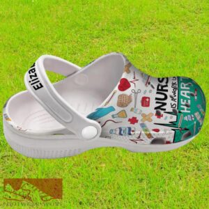 Personalized Name Nurse Crocs Shoes, Nurse Is A Work Of Heart Crocs Shoes Product Photo 2