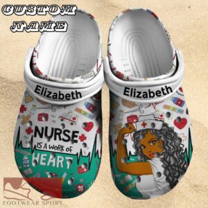 Personalized Name Nurse Crocs Shoes, Nurse Is A Work Of Heart Crocs Shoes Product Photo 4