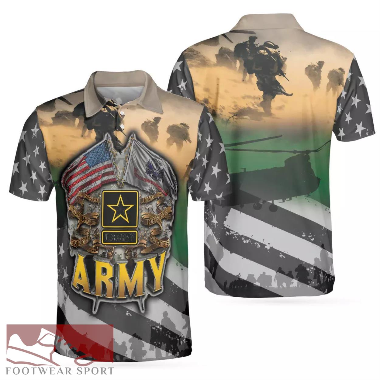 Proudly Served The US Army Veteran Polo Shirt Product Photo 1